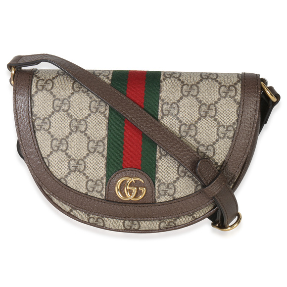 Gucci Handbags - Gucci Beige GG Supreme Canvas Ophidia GG Curved Flap Bag